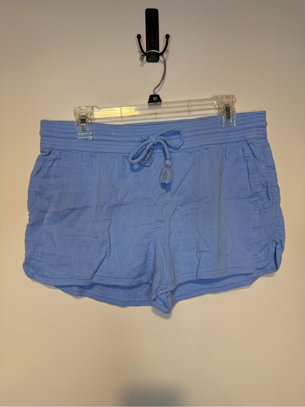 VINEYARD VINES Bright Blue Gauze Pull On Shorts Drawstring Cotton 2.5” M Pockets